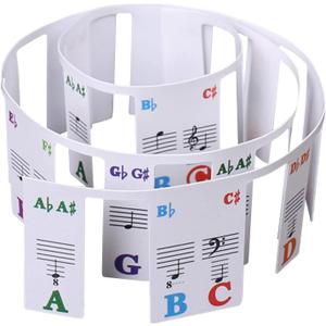 Removable Piano Stickers for 88/61 Keys - No Paste, No Glue, No Residue Piano Note Labels for Beginners-61-key Piano, 2 Packs