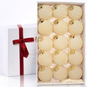 15PCS White Velvet Flocked Christmas Ornaments, 3.15" Shatterproof Matte Balls for Xmas Tree Decor, Elegant Luxury Holiday Ornaments (Beige)