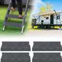 WATERWICH RV Step Covers Rugs 4 Pack RV Camper Step Covers with Install Hooks Fit 22 Inch RV Stairs for RV Mobile Home Campers Trailer Vans, Grey