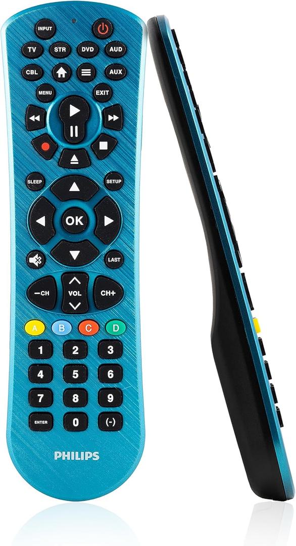 Philips Universal Remote Control, Universal TV Remote Replacement, Samsung TV Remote Control Universal, for Roku Remote Replacement, Vizio, LG, Sony, Apple TV, Smart TVs, 6 Device, Blue, SRP6249B/27