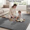 Goyuu Ultra Soft 1.3" Thick Baby Play Mat for Floor, 79x158 Playpen Mat Elasti-Foam Padded Crawling Mat for Babies, Toddlers, Infant, Kids, Non-Slip Backing Safe for Tummy Time, Grey