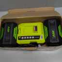 2 Pack Replacement for Ryobi 40V Battery and Charger Compatible with Ryobi 40 Volt Battery Lithium OP4040 OP40401 OP4026 OP40261 OP4050 OP40201 Compatible with 40 Volt Cordless Power Tool (Green)