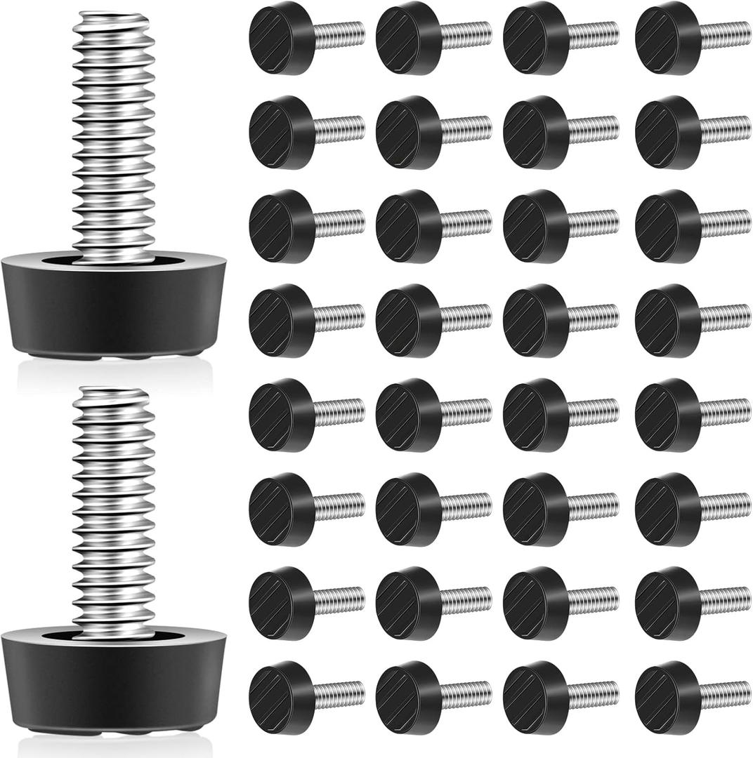 Dunzy 40 PCS M6 Thread Adjustable Furniture Levelers Screw in Threaded Outdoor Furniture Levelers Leveling Feet Screw Foot Levelers On Furniture Glide Leveling for Table, Chair, Furniture Legs