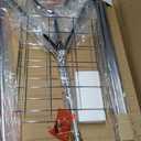 Heavy Duty Clothes Rack for Hanging Clothes, Double Rods Clothing Rack with Lockable Wheels, Rolling Garment Racks with Shelf, Easy to Assemble, Silver