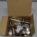 Lock Scout Straight Lever with Round Trim Bedroom and Bathroom Door Handle, Satin Nickel Finish