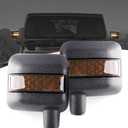 LED Side Mirror with Amber Sequential Turn Signal Lights and White Daytime Running Lights Fit for Jeep Wrangler JK JKU 2007-2018 (1 Pair)