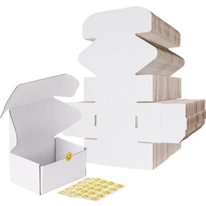 RLAVBL 6x4x3 Shipping Boxes Set of 50, White Corrugated Cardboard Box for Packing, Mailing, Business