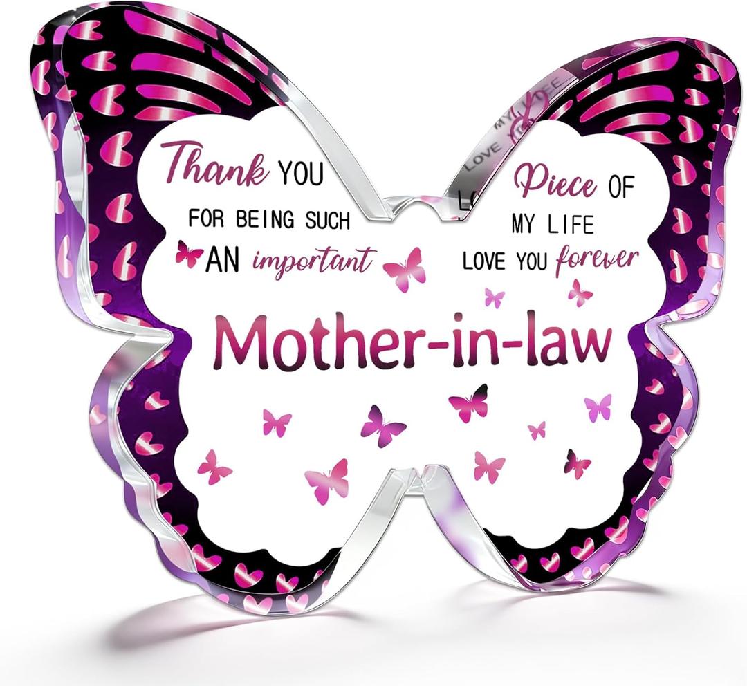 Mother'S Day Decor Gifts For Mother In Law Mothers Day Gifts Unique Birthday Gifts For Mother In Law From Daughter In Law Gift Valentine Day Butterfly Gift Acrylic Plaque Home Decor