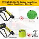 POHIR Pressure Washer Gun with Foam Cannon & 50ft Power Washer Hose, 3600PSI Pressure Washing Kit with 15" Extension Wand & 7 Nozzle Tips, 3/8'' Quick Connector & M22 15mm/14mm Fittings