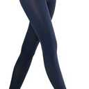 MANZI Women's Solid Color Semi Opaque Footed Tights Soft Stretch Pantyhose Size M/L