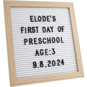 C CRYSTAL LEMON Felt Letter Message Board 10x10 Inch  336 Changeable Letterboard Letters, Numbers & Symbols  Wood Frame with Easel & Hanger for Home, Office & Announcement Display (White)