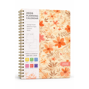 2026 Planner, Weekly and Monthly Calendar Academic Planner, Jan 2026 - Dec 2026, Planning Agenda Book for Desk Accessories and School Supplies - A5 (6.3'' x 8.5'') Pack of 5