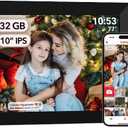 10.1Inch WiFi Digital Picture Frame IPS Touch Screen HD Disply,Video Clips and Slide Show,Auto-Rotate, Wall Mountable,Send Photos Instantly from Anywhere with via Frameo APP (10.1 INCH)
