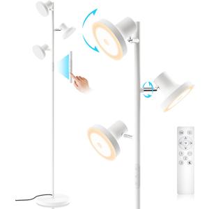 36W LED Tree Floor Lamp, Modern Dimmable Standing Lamp with Remote & Touch Control, 4 Color Temperatures, 3 Rotatable LED Light Floor Lamps for Living Room, Bedroom, Office (White)