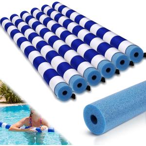 6 Pack Pool Noodles 52 Inch Foam Noodles Swim Jumbo Hollow Foam Large Swimming Decoration Pool Accessories for Swimming Floating Craft Projects Padding Bumper, 52 inches x 2.4 inches x 0.83 inches
