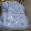 Youtanic Lazy Chair with Folding Ottoman, Accent Chair Plush Upholstered with Metal Structure and Non-Slip Pads, Sofa Armchair with Footrest and Side Storage Bag for Dorm, Room, Office, Blue