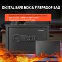 Goldenkey 1.6 Cu.Ft Modern Fireproof Safe Large Fireproof Safe with Keypad & Key, Fits Laptop, Jewelry, Documents & Valuables, 11.81"D x 14.96"W x 11.81"H