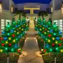 8-Pack Outdoor Christmas Decorations Solar Tree with 160 C6 Multi-Color 8 Lighting Modes Waterproof Lights for Outside Garden Yard Pathway Lawn