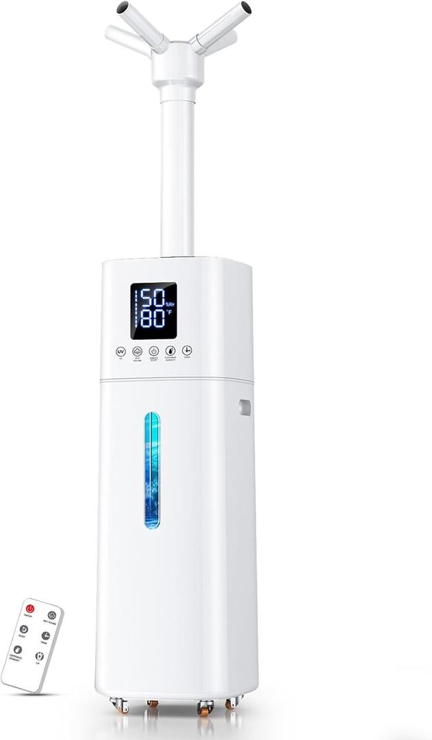 15L/4Gal Humidifier Large Room, 600mL/h Misting, 1200ft Coverage, Auto Humidity Control, 72H Runtime, Top Fill, Aroma Diffuser, Sleep Mode, 12H Timer, Auto Shutoff Protection