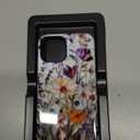 LUHOURI for iPhone 12 Mini Case,Wireless Charging Compatible,Dual-Layer - Soft Silicone Inner + Hard Outer Shell,Cute Wildflower Design,Protective Phone Cover for Women - Marble Pressed Flowers