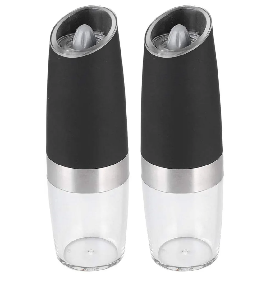 Electric Pepper Grinder,Rechargeable Spice Mills with LED Light with Adjustable Coarseness One Handed Push Button Peppercorn Grinders and Sea Salt Mills for Christmas Gift/Housewarming Gift -black