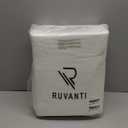 RUVANTI Flannel Sheets Queen Size - GOTS Certified 100% Organic Cotton, 4 Piece Warm, Soft & Breathable Set, Deep Pocket Snug Fit, Double Brushed Cozy All Season Bedding, Pure White