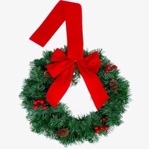 Trenton Gifts Snow Tipped Lighted Wreath. Battery Operated (Batteries Not Included) Timer Function. Metal & PVC