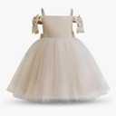 TTYAOVO Flower Girl Dress Bowknot Pageant Wedding Party Gown 6Y 2074 Champagne