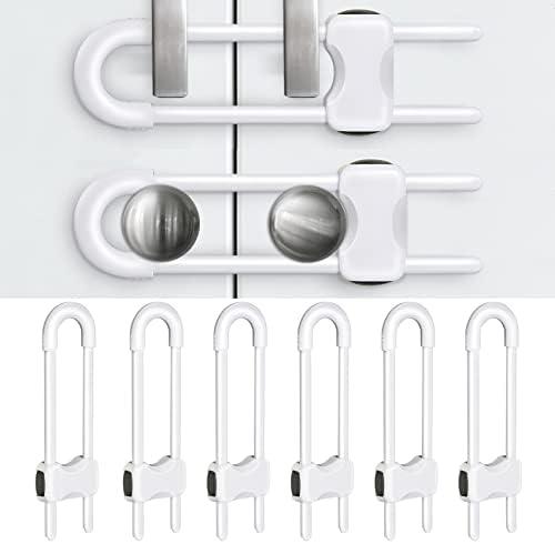 Baby Proofing Cabinets,Cabinet Locks for Babies,U-Shaped Child Locks for Cabinets, Child Proof Cabinet Latches,Child Safety Cabinet Locks with Adjustable by SPISPI (Pack of 10)