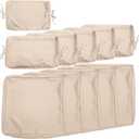 Outdoor Patio Cushion Cover Replacement, Outdoor Cushion Slipcovers for Outdoors Furniture Patio Sofa Couch Outside Zipper Design w/5 Seat Cushion Covers and 6 Backrest Pillow Covers(Brown)