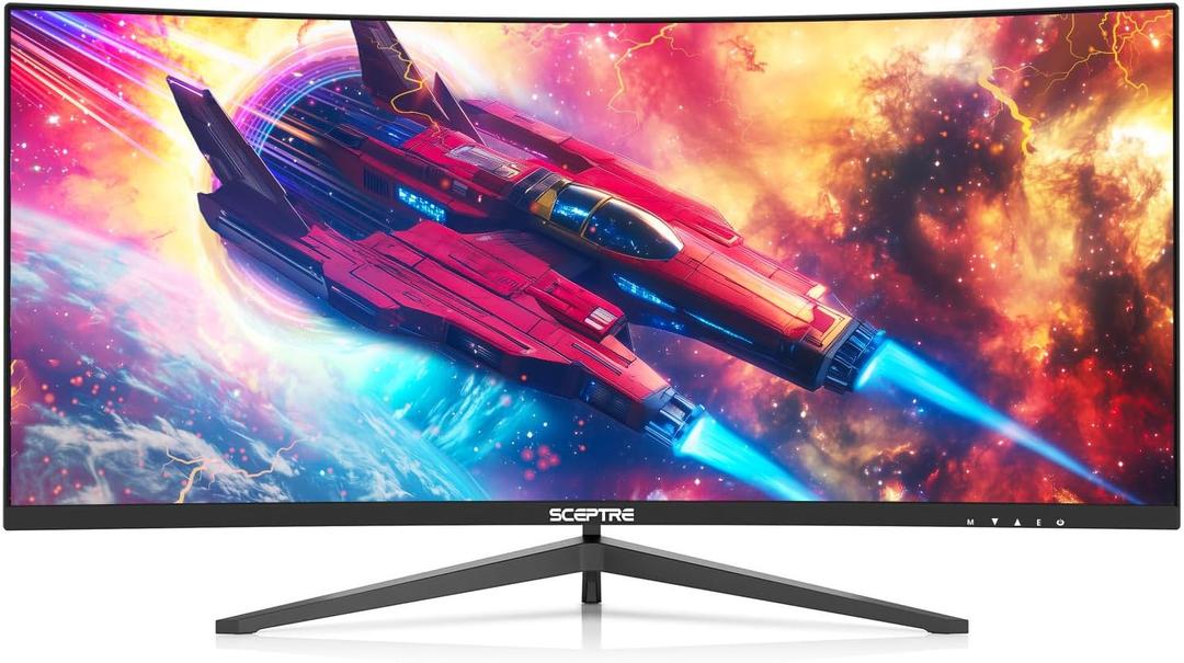 New! Sceptre Curved 30-inch Gaming Monitor 200+Hz FreeSync Build-in Speakers 2560 x 1080p HDMI DP Machine Black 2026 (C305B-200UN Series)