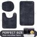 Bathroom Rugs Sets 3 Piece with Adjustable Toilet Seat Cover 17.5"x 15" Machine Washable Bath Rug Set with TPR Non Slip Rubber Backing Solid Bath Mat Set for Luxury Bathroom Decoration