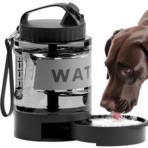 77oz Portable Dog Water Bottle, Camping Essentials, Large Travel Bottle with Pull-Out Drinking Bowl, Portable Beach Accessories, Car Water Container for Dogs, BPA Free - Black 77oz Portable Dog Water Bottle, Camping Essentials, Large Travel Bottle with Pull-Out Drinking Bowl, Portable Beach Accessories, Car Water Container for Dogs, BPA Free - Black