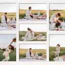 4x6 Picture Frame Collage for Wall Decor, Multiple Photo Collage Frames with Tempered Glass, 7-Opening for 4 x 6 Picture Frames, Rustic White, 1 Pack