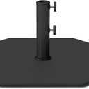 C-Hopetree 44 lb Steel Plate Patio Umbrella Base, Square Heavy Duty Stand Weight with 4 Anti-Slip Pads for Outdoor Market Table Umbrella, Black