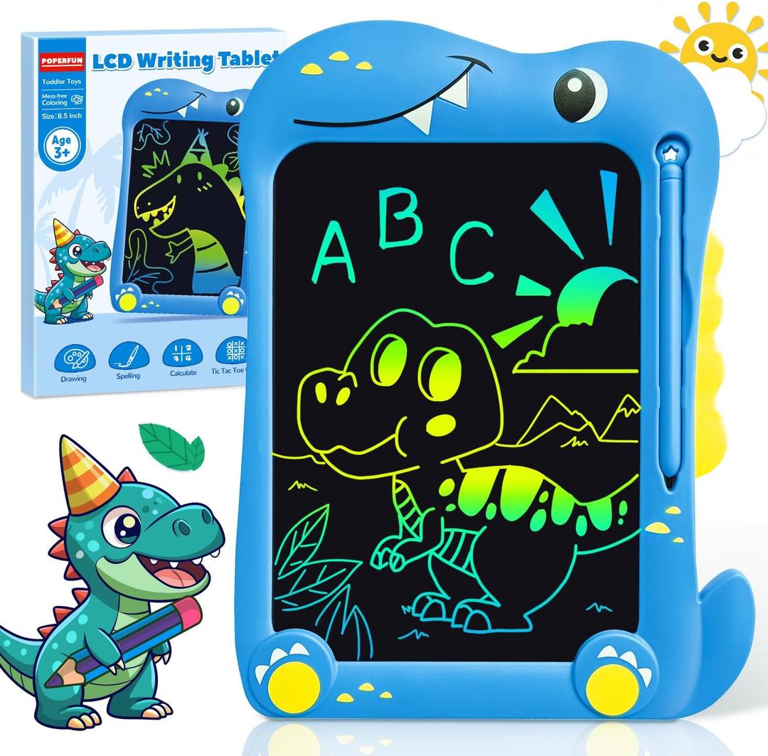 8.5 Inch LCD Writing Tablet for Kids, Colorful Toddler Toys,Kids Educational Drawing Tablet Pad Doodle Board, Dinosaur Toys Ages for 3 4 5 6 7, Easter Birthday Party Christmas Gifts for Boys Girls
