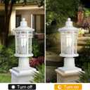 Darkaway Outdoor Post Lights Lamp Posts Outdoor Lighting, Waterproof Aluminum Post Lights Outdoor Light Fixtures with Glass, Light Posts for Outside Patio Yard (1 Pack, White)