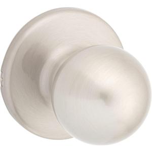 Kwikset Polo Interior Passage Door Knob, Handle For Closet and Hallway Doors, Non-Locking Doorknob in Satin Nickel, with Microban Protection