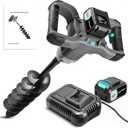 BLUEMARS Earth Auger, 40V Brushless Cordless Post Hole Digger with 6" Drill Bit, 2.5AH Battery & 4A Charger, LED Work Light, for Fence Post, Planting, Gardening & Landscaping