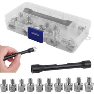 Motorcycle Spoke Wrench with 10 Sizes Joints,5.0-6.8mm Dirt Bike Spoke Wrench for Spokes Adjustment to Improve Stability,Double-ended Spokes Wrenches Dirt Bike Tool Kit