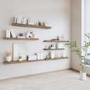 Rusitc Floating Shelves 48 inch Long 8 "deep Set of 1, Heavy Duty Wood Wall Mounted Shelves for Bathroom Living Room Kitchen,Book Shelves with Thickened Hidden Bracket-Walnut
