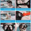 Greatever Dry Snorkel Set, Panoramic Wide View Anti-Fog Scuba Diving Mask, Professional Snorkeling Gear for Adults Kids