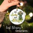 SOL VIBES Christmas Irish Ornament 2025 - Irish Blessing, Irish Cross, Lucky Leprechaun, Gifts for Irish Family Men Women, Green Shamrock Xmas Decoration - Hanging Decor for Christmas Tree