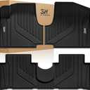 3W Floor Mats Fit Hyundai Ioniq 5 2022-2024 2025 (Only for Movable Console), TPE All Weather Custom Fit Floor Liner for Hyundai Ioniq 5 1st and 2nd Row Full Set Car Liners, Black
