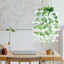 RECUTMS Hanging Plants Flowers for Outdoor Silk Bougainvillea (White, Bougainvillea 4 Pcs)