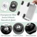 Honoson 8 Pcs Self Adhesive Caster Wheels Appliance Rollers Appliance Sliders for Kitchen 360 Swivel Universal Wheel Mini Small Kitchen (Clear Black White with 1 Steel Ball Style)