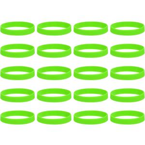 MECCANIXITY 50Pcs Silicone Rubber Bands Non-slip 4 Inch Flat Elastic Rubber Wrapping Bands for Books, Traps, Art, Wrapping Paper, Cord Wraps, Green