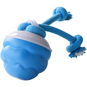 Moving Dog Ball with Touch Activated, Automatic Rolling Moving Bouncing Jumping Ball Squeaky Active Rolling Balls for Dogs-Blue