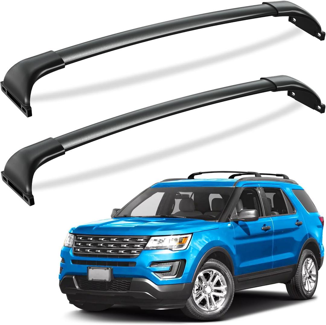 Tuyoung 300lbs Roof Rack Cross Bars Compatible with Ford Explorer 2016 2017 2018 2019 (Base/XLT/Limited/Sport/Platinum), Aluminum Crossbars Rooftop Cargo Bag Bike Luggage Carrier