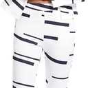 PAODIKUAI Women's 2 Piece Outfits Long Sleeve Stripe Jacket Top and Pants Suit Set, S